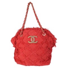 Chanel Red Tweed Nature CC Tote