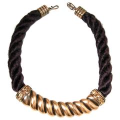 Vintage Yves Saint Laurent Copper Rope Necklace 