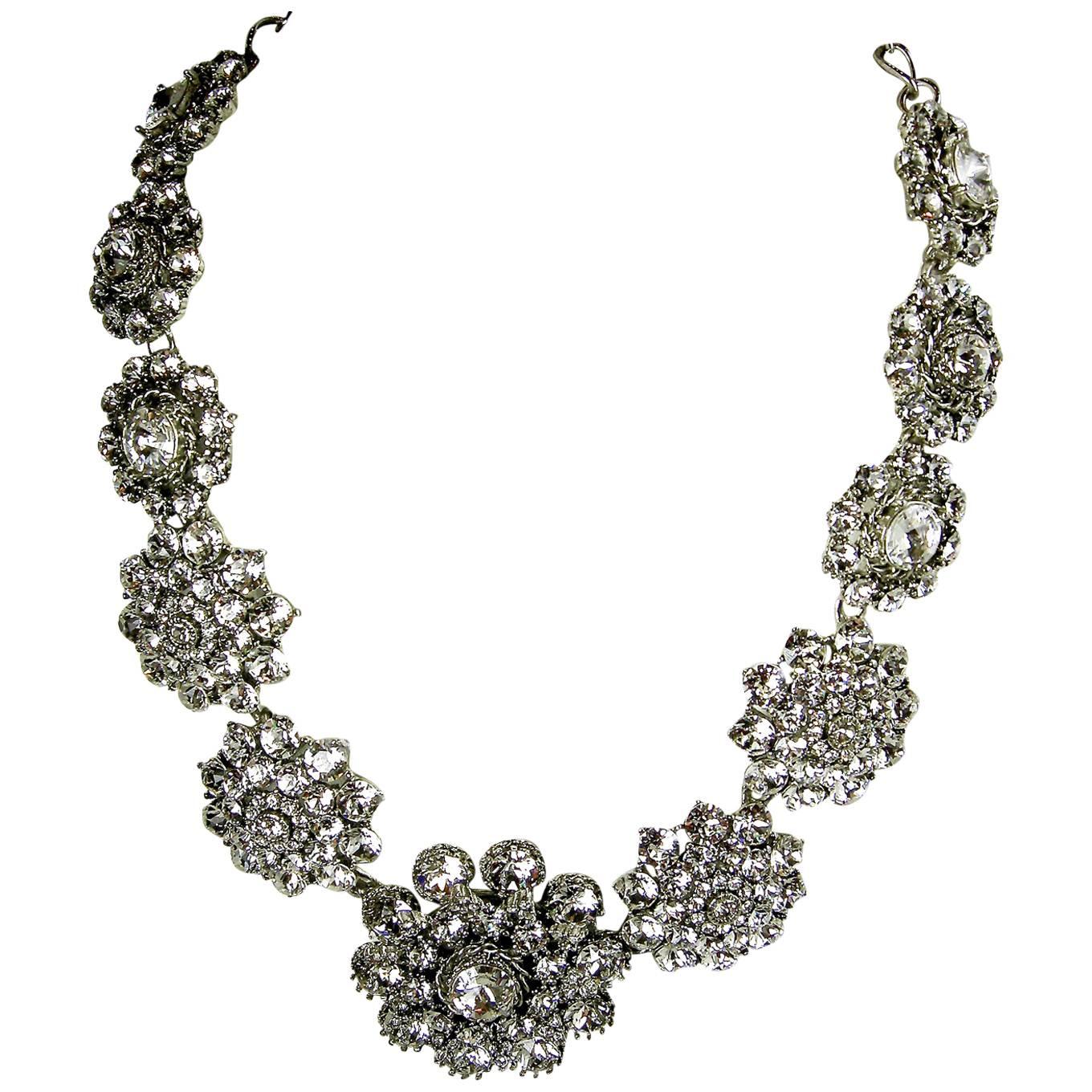 Oscar De La Renta Vintage Crystal Necklace For Sale