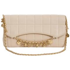 Chanel Beige Lambskin Quilted Charm Flap Limited Edition Bag