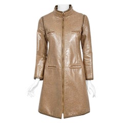 Archival 1968 Pierre Cardin Documented Vinyl Tweed Space-Age Mod Trench Jacket