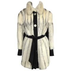 Mod Vintage 1960s - 1970s Black Cross Mink Jacket / Suede 3