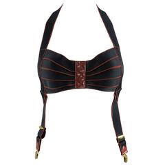 Jean Paul Gaultier vintage 1980’s Black and Rust Bandage Bra Suspenders