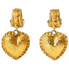 1980s Christian Lacroix Heart Earrings