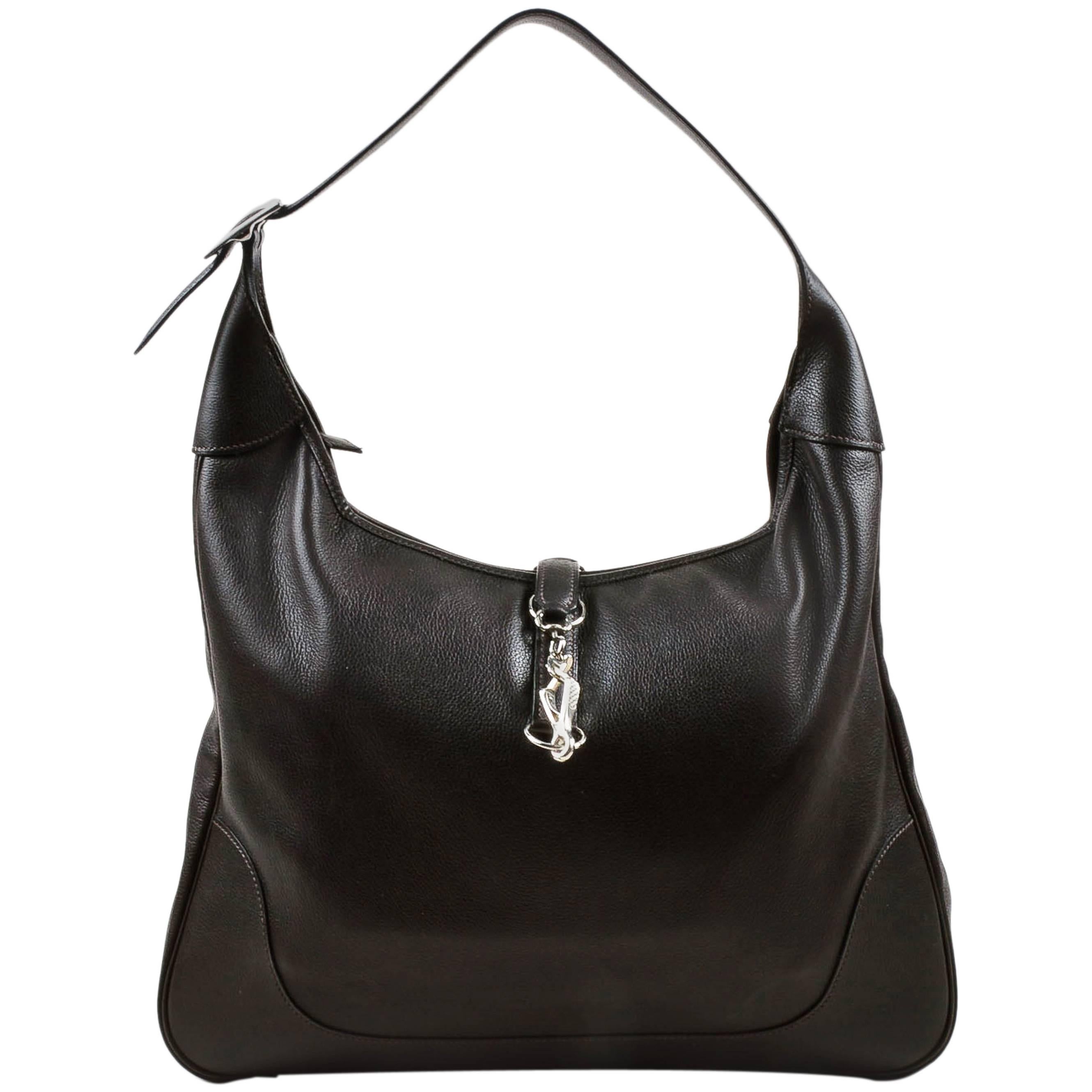 Hermes Brown Swift Leather "Trim II 38cm" Hobo Bag For Sale