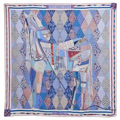 Hermes cashmere silk shawl 140cm - Patchwork Horse