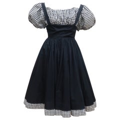 Vintage Mam’selle Betty Carol Black & White Gingham Dress, C.1960