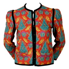 1979 YVES SAINT LAURENT IKAT silk quilted jacket