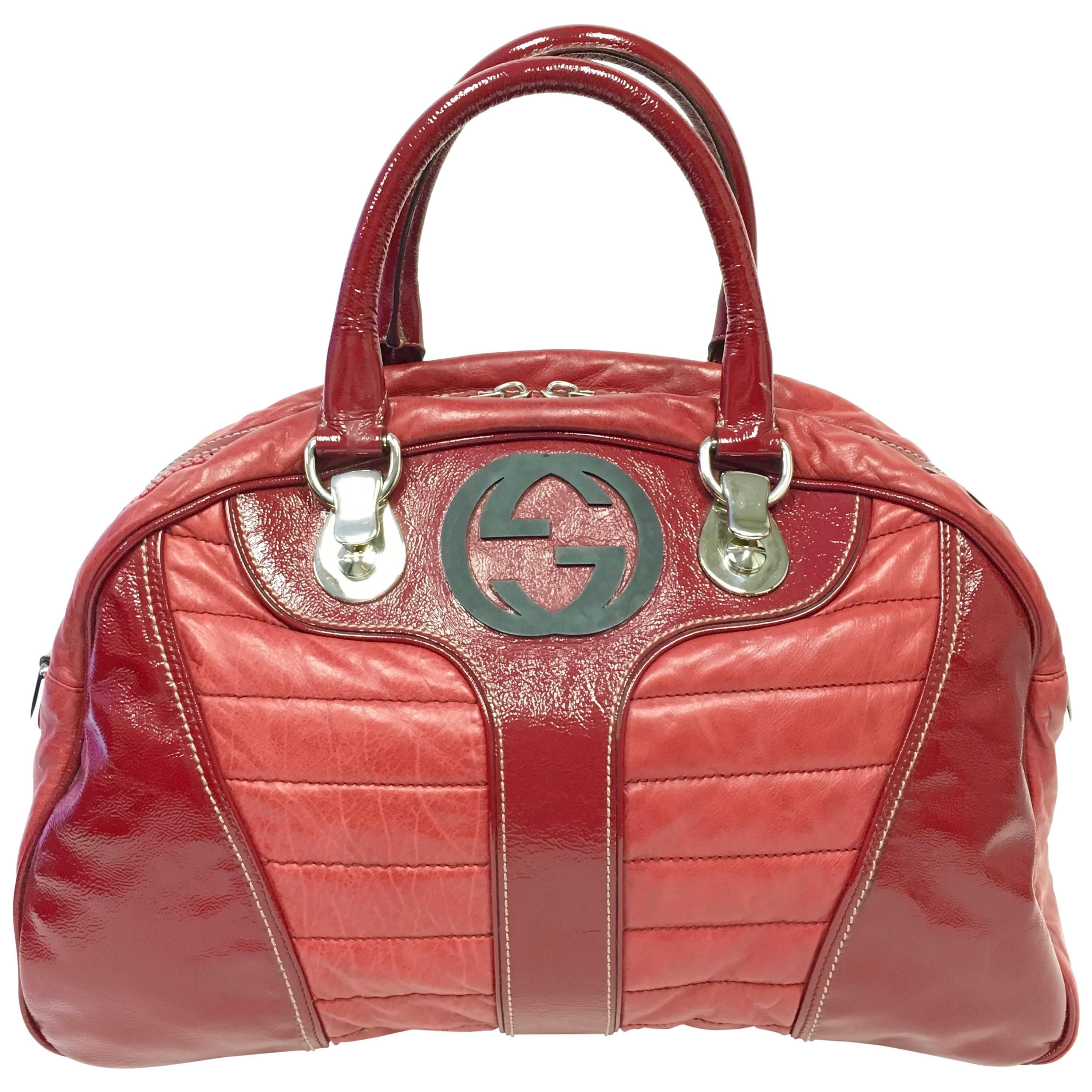 Gucci Red Snow Glam Boston Bag