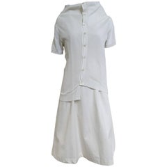 Abito anni '90 in cotone e maglia bianca di Comme des garcons
