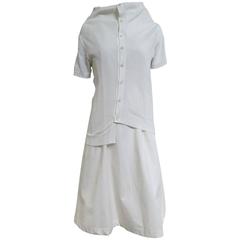 90s Comme des garcons white cotton and knit dress
