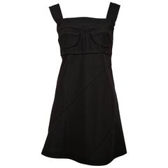 COMME DES GARCONS black seamed bustier mini dress - 2001
