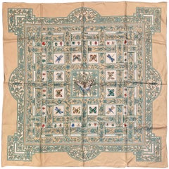 Foulard di seta vintage Hermes Joyaux de l'Ètè c1995
