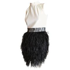 Givenchy by Riccardo Tischi Cocktail Dress with Feather Skirt