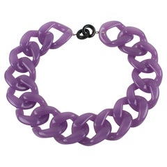 Angela Caputi Italy Choker Necklace Purple Lavender Resin Chain