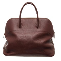 Vintage Hermes Brown Leather Bolide 45cm Shoulder Bag
