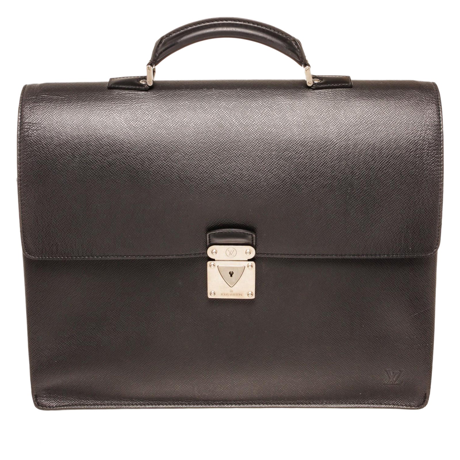 Louis Vuitton Black Taiga Leather Robusto 3 Briefcase Bag at 1stDibs