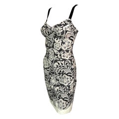 Dolce & Gabbana Unworn Lace Print Bustier Bodycon Mini Dress