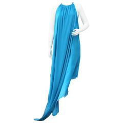 Lanvin electric blue silk dress 