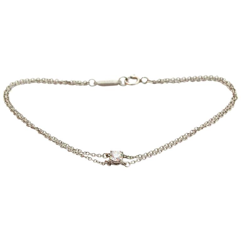 Solitaire Diamond Cut CZ Gold (GF) Chain Bracelet by Morse and Dainty