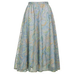 2102 Rodarte Van Gogh Multi-Colored Metallic Embroidered Tulle Circle Skirt