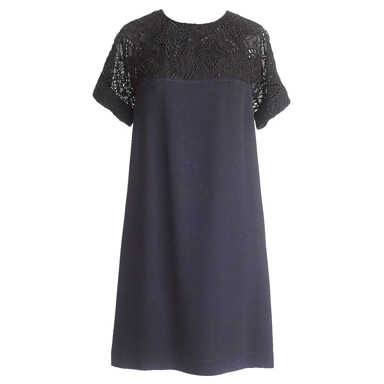 Louis Vuitton Dress Black Monogram Lace Detail 36 / 4 New For Sale at ...