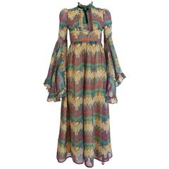 Samuel Sherman novelty print voile summer dress, c. 1970 3