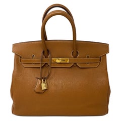 Hermes Birkin 35 Gold Bag 