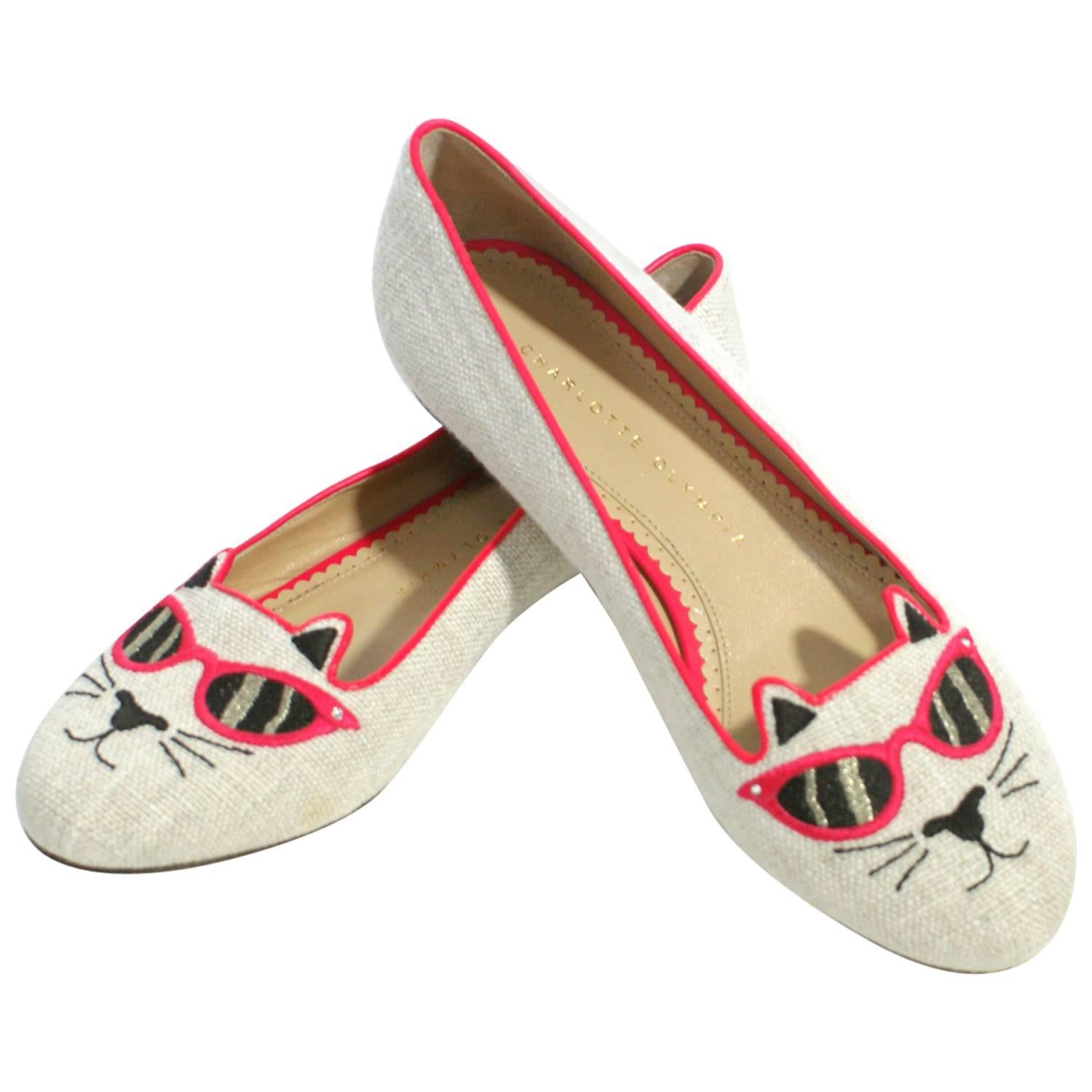 Charlotte Olympia Cat With Sunglasses Loafers  For Sale
