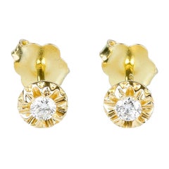 EVA certified Arielle 0.10 carat round brillant synthetic diamonds gold earrings