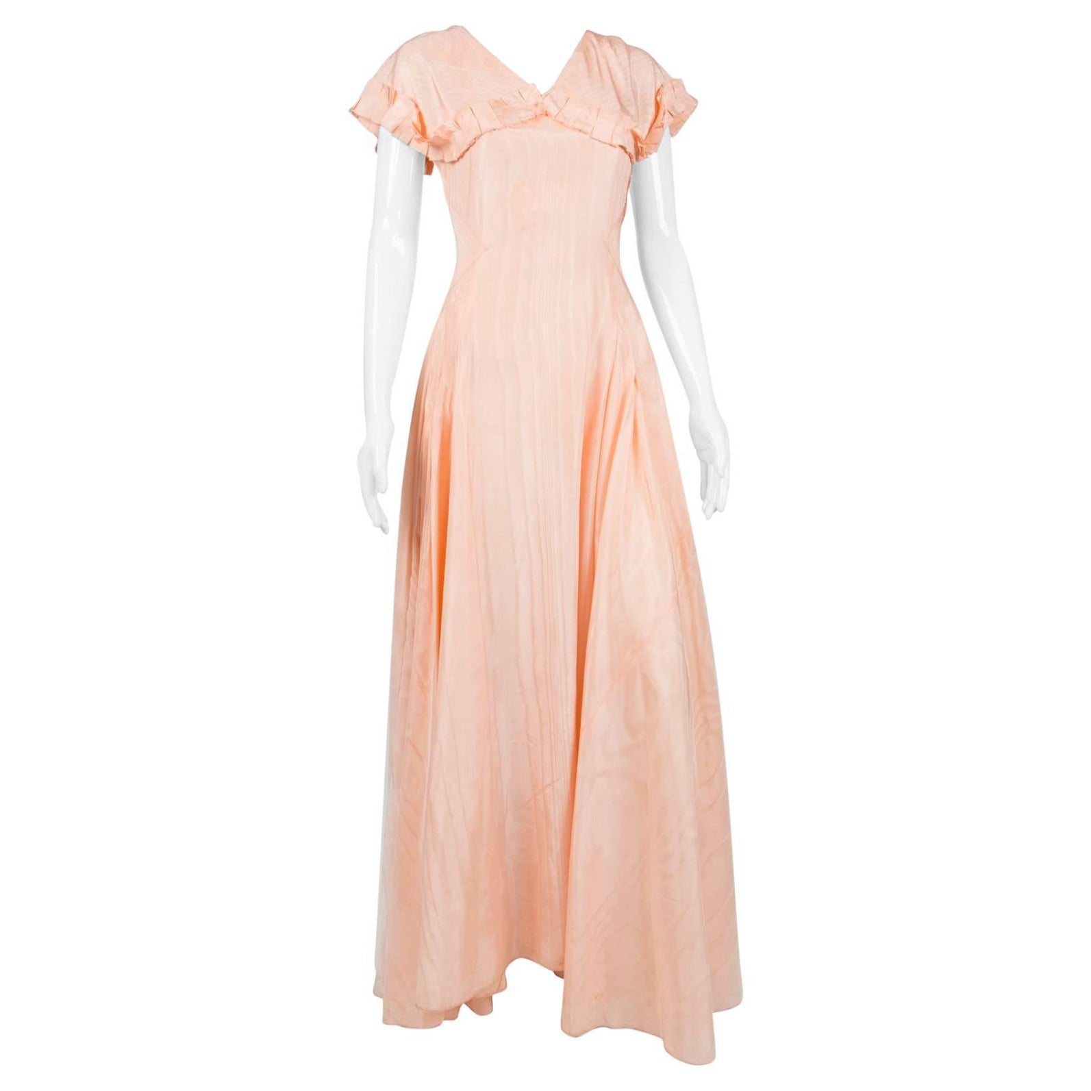 Rare robe en soie en taffetas des années 1940 en vente