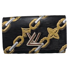 Used Louis Vuitton Twist Wallet Chain Black