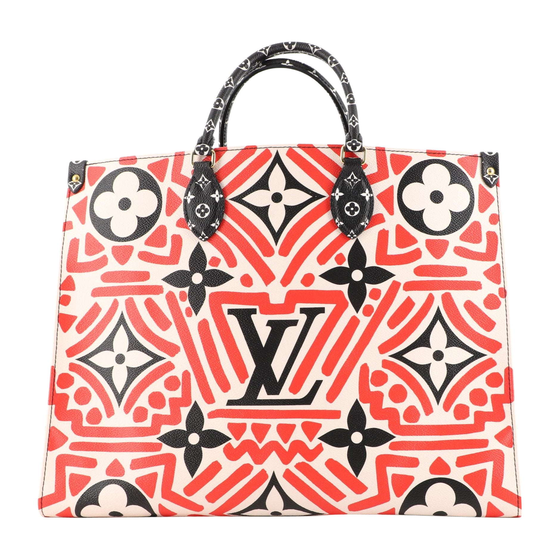 Louis Vuitton Limited Red Monogram Crafty OnTheGo GM 2way Tote 910lv97