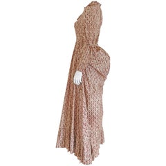 Used Laura Ashley cotton evening dress with bustle, c. 1970s