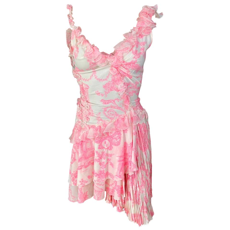 Paul Daunay couture pink silk brocade evening gown, c. 1960 For Sale at ...