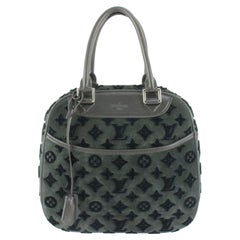 Louis Vuitton Limited Grau Wildleder Monogramm Tuffetage Deauville Tasche 64lz512s