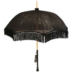 Vintage Vivienne Westwood black lace parasol, c. 1990s