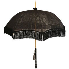 Retro Vivienne Westwood black lace parasol, c. 1990s