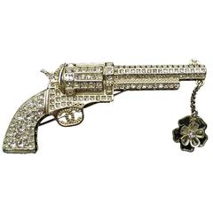 MINT Chanel  ✿*ﾟPARIS-DALLAS Beautiful Craftsmanship Jewelled Gun Pistol Brooch