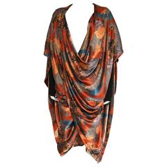 Jean Paul Gaultier draped satin dress coat, c. 1980s 8
