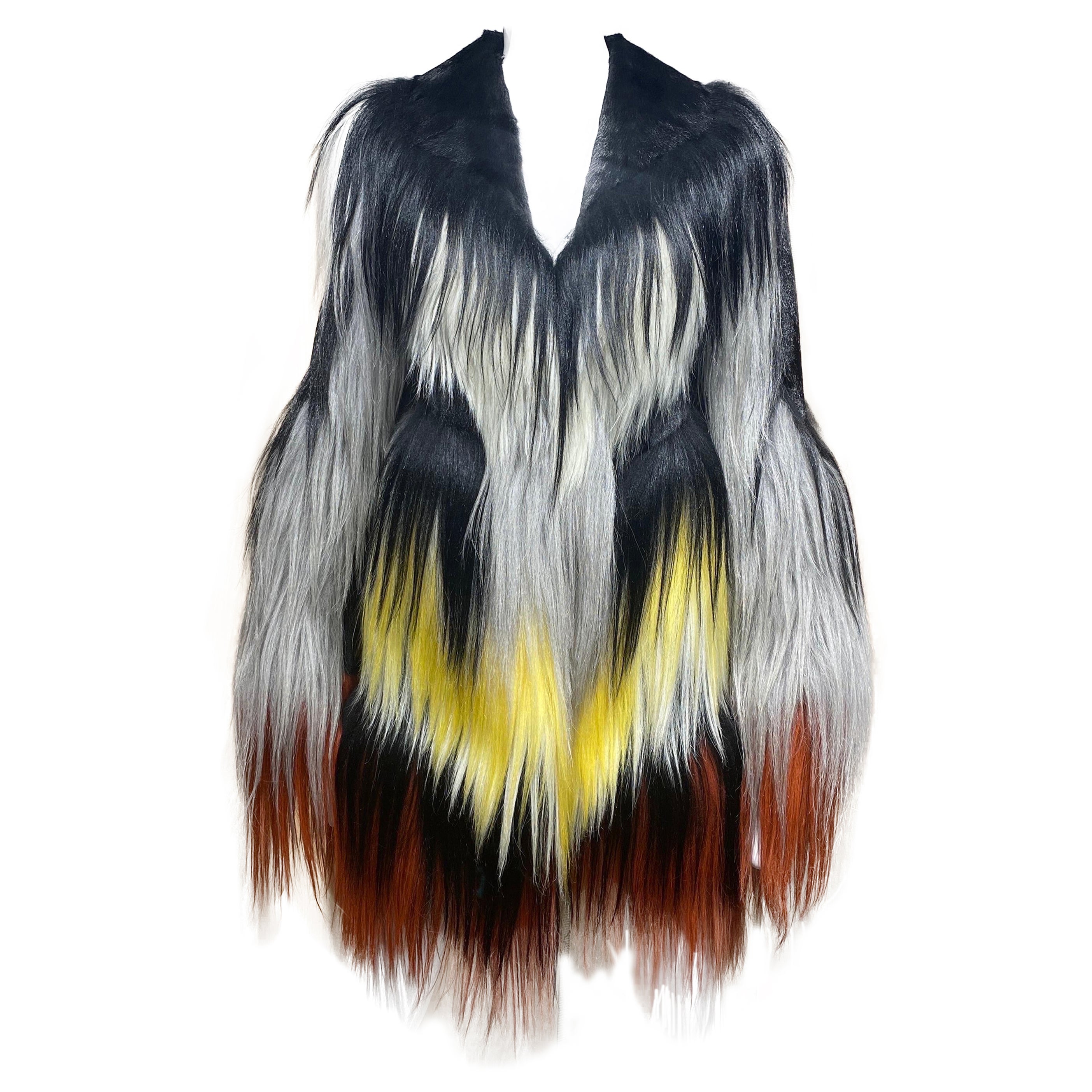 RODARTE 2016 Colorful Fur Coat For Sale