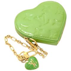 Louis Vuitton Porte Monnaies Cruer Greene & Greene & Greene Vernis Portamonete a forma di Cuore