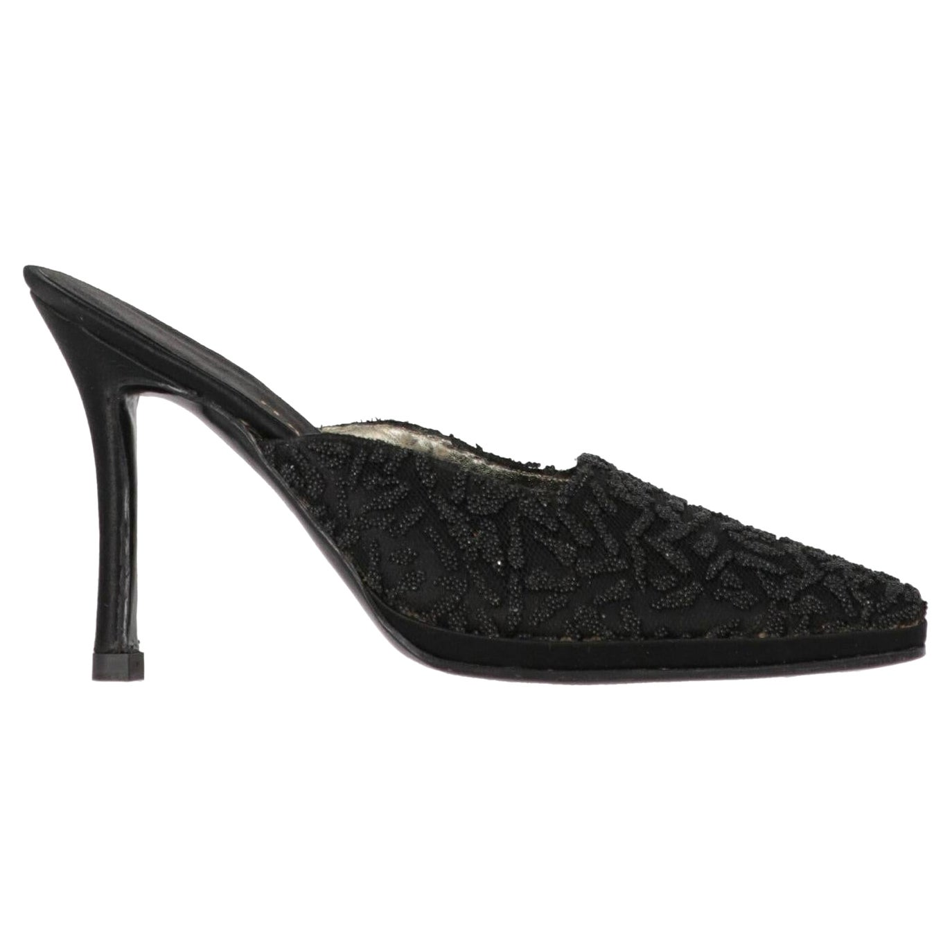 1990s Dal Cò Pointed Mules With Black Beads