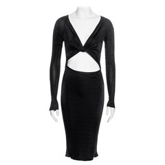Gucci by Tom Ford black bare midriff long sleeve evening dress, fw 2003