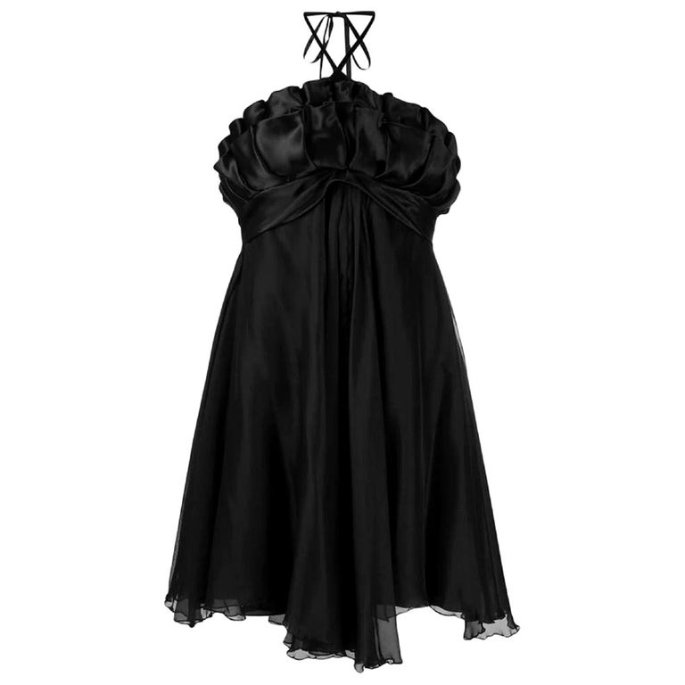 1990s A.N.G.E.L.O. VINTAGE Cult Black Silk Layered Dress For Sale at ...