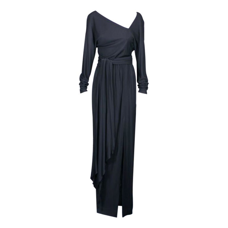 Iconic Halston Matte Jersey Gown For Sale