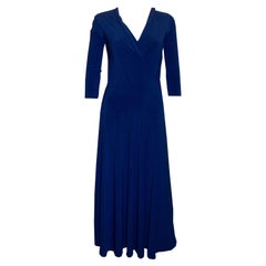 Pia Michi Blue  Silk Jersey Dress