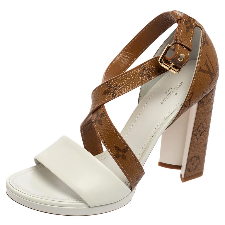Louis Vuitton Monogram Canvas and Leather Matchmake Sandals Size 39.5 For  Sale at 1stDibs
