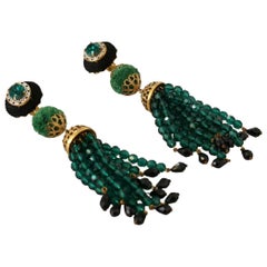 Dolce & Gabbana green crystal Clip-on earrings 