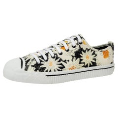 Burberry Schwarz Floral Print Canvas Kingly Low Top Turnschuhe Größe 43.5